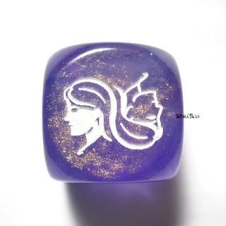 黄道十二星座ダイス【へびつかい座-幻紫】6面サイコロ単品（蛇遣座