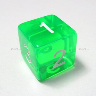 単品◆透明【緑】6面サイコロ(ダイス)