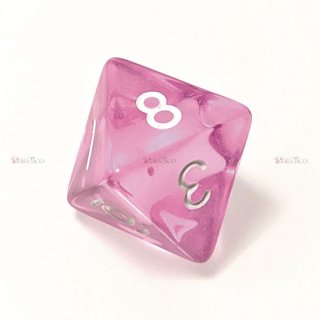 単品◆透明【ピンク】8面サイコロ(ダイス)