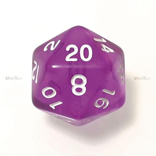 単品◇透明【紫】20面サイコロ(ダイス) - クトゥルフ神話TRPGサイコロ