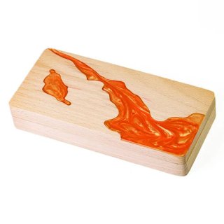 流線【ブナの木／オレンジ】ウッドダイスボックス