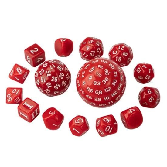 3～100面ダイス 多面体15個セット【レッド】 - クトゥルフ神話TRPG