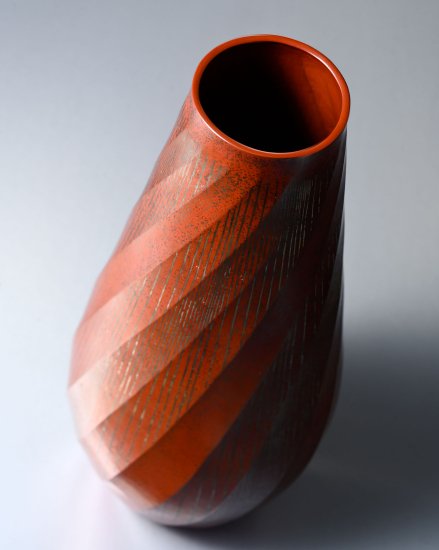 鍛銅鑞流花器 / Tando Ronagashi Kaki (Hammered Copper Flower Vase with silver  braze) - 清課堂オンラインストア