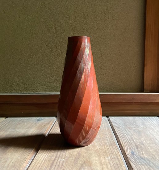 鍛銅鑞流花器 / Tando Ronagashi Kaki (Hammered Copper Flower Vase with silver  braze) - 清課堂オンラインストア