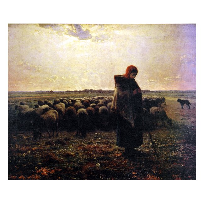 羊飼いの少女　ジャンフランソワ・ミレー　油彩・キャンバス