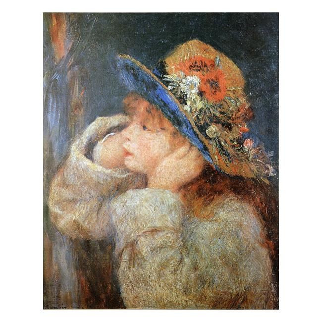 ルノアール　花の帽子の少女 ルノアール 花の帽子の少女 ルノワール【花のついた帽子の女