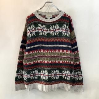 <img class='new_mark_img1' src='https://img.shop-pro.jp/img/new/icons1.gif' style='border:none;display:inline;margin:0px;padding:0px;width:auto;' />1990s  American Eagle fair isle pattern cotton knit sweater . made in usa . size m .