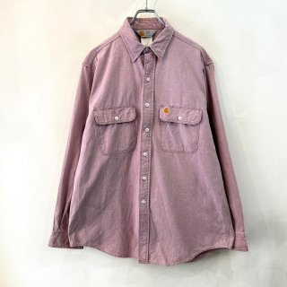 <img class='new_mark_img1' src='https://img.shop-pro.jp/img/new/icons1.gif' style='border:none;display:inline;margin:0px;padding:0px;width:auto;' />1990s  Carhartt  purple chambray shirts . made in usa . size large .