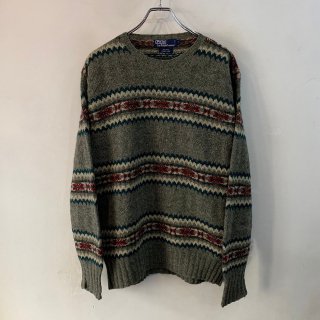 <img class='new_mark_img1' src='https://img.shop-pro.jp/img/new/icons1.gif' style='border:none;display:inline;margin:0px;padding:0px;width:auto;' />1990s  Polo by Ralph Lauren  wool hand knit sweater . size large . 
