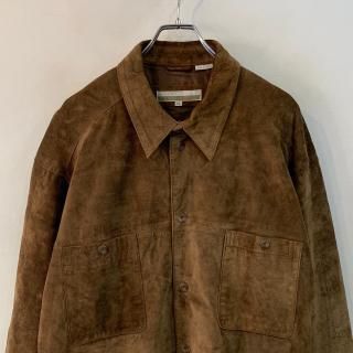 <img class='new_mark_img1' src='https://img.shop-pro.jp/img/new/icons1.gif' style='border:none;display:inline;margin:0px;padding:0px;width:auto;' />ڡ PERRY ELLIS  suede leather shirt jacket . size xxlarge .