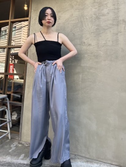 CUPRO WIDE EASY TROUSERS -BLUE GRAY- 【stein】ST.524-1