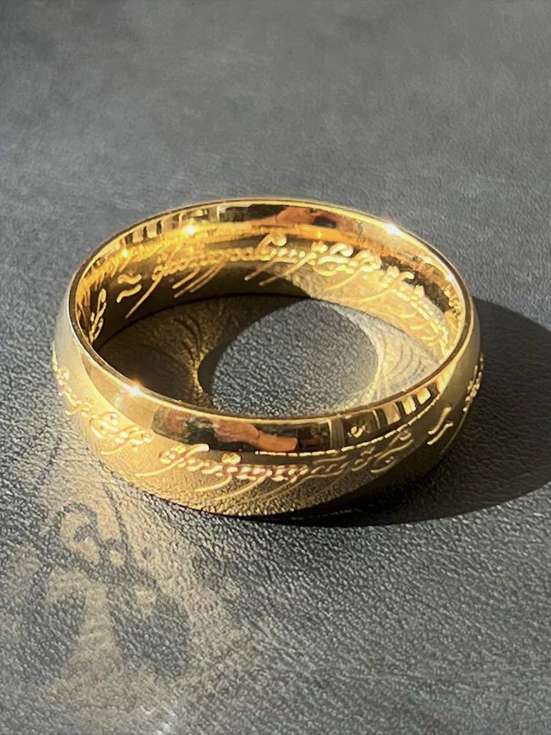 RING] Top Quality 316L Gold Lord Of The Ring ロード・オブ・ザ・リング レプリカ 肉厚 7mm 甲丸  ゴールド リング 16号 5.5g - 指輪