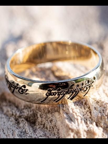 ロードオブザリング指輪 ゴールド the one ring ロード・オブ・ザ・リング リング 幅4mm 開店記念セール -  メンズジュエリー・アクセサリー