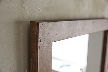 木枠の鏡  パイン材 ブラウン  H500×W600×D25mm
