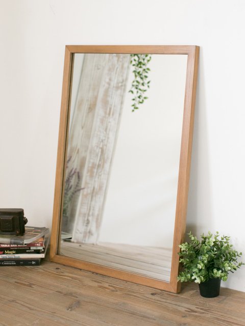 木枠の鏡 パイン材 800×600ミリ 木枠幅30ミリ