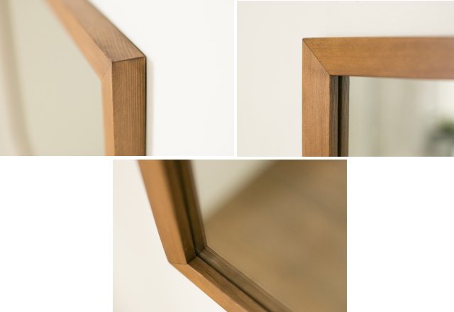 木枠の鏡 パイン材 800×600ミリ 木枠幅30ミリ