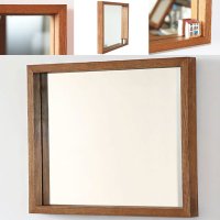 木枠の鏡 オーク材 H450×W550×D50mm 