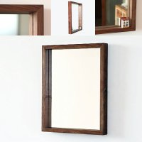 木枠の鏡  ブラックウォルナット材 H450×W550×D50mm  