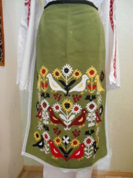 送料無料 ブルガリア 民族衣装 女性用 刺繍 エプロン 鳥 0332 ブルガリア雑貨 コキーチェ
