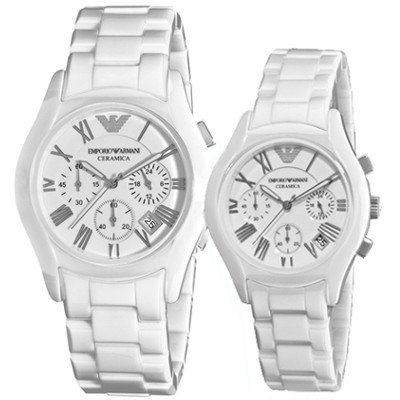 エンポリオアルマーニ腕時計/ペアウォッチ/メンズAR1403/レディースAR1404/ホワイトダイアル - 【Armani-Side】