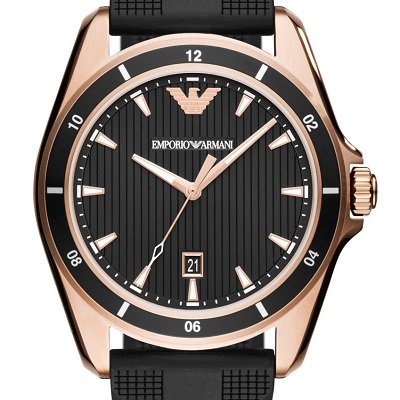 ブラック【新品】EMPORIO ARMANI 腕時計 メンズ 44㎜ ラバー