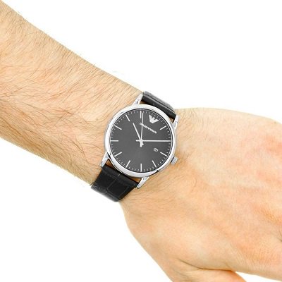 エンポリオアルマーニ腕時計/メンズ/AR2500/ブラックダイアル/ルイージ/ブラックカーフレザーベルト - 【Armani-Side】
