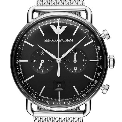 エンポリオアルマーニ腕時計/メンズ/AR11104/ブラックボンベダイアル 