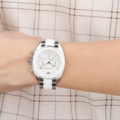 エンポリオアルマーニ腕時計/レディース/AR5940/ホワイトダイアル 