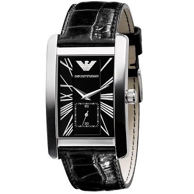 エンポリオアルマーニ腕時計/メンズ/AR0143/レクタンギュラー/ブラックダイアル/クラシック/スモールセコンド - 【Armani-Side】
