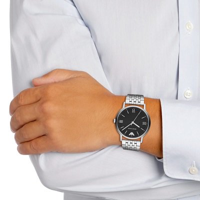 エンポリオアルマーニ腕時計/メンズ/AR11152/ブラックダイアル/カッパ/ステンレスベルト - 【Armani-Side】エンポリオアルマーニ腕時計 /メンズ/AR11152/ブラックダイアル/ステンレスベルト
