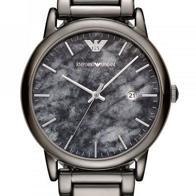 エンポリオアルマーニ腕時計/メンズ/AR11155/マーブルダイアル/ブラックステンレスベルト/ルイージ - 【Armani-Side】