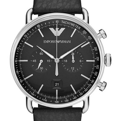 エンポリオアルマーニ腕時計/メンズ/AR11143/ブラックダイアル/クロノ 