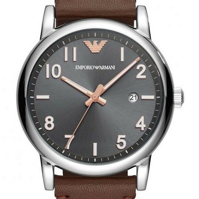 エンポリオアルマーニ腕時計/メンズ/AR11175/グレーダイアル/ブラウン 