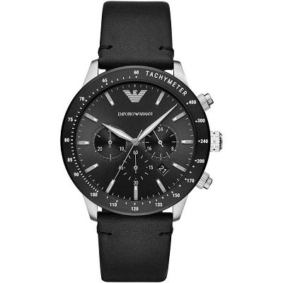 エンポリオアルマーニ腕時計/メンズ/AR11243/ブラックダイアル/マリオ/ブラックレザーベルト - 【Armani-Side】