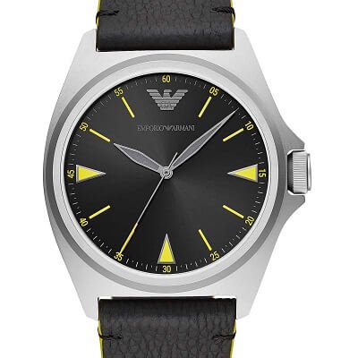 【2020年新作】エンポリオアルマーニ腕時計/メンズ/AR11330/ブラックダイアル/レザーベルト/ニコラ/サンレイダイヤル -  【Armani-Side】