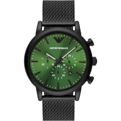 【2022年新作モデル】エンポリオアルマーニ腕時計/メンズ/AR11470/グリーンダイアル/ルイージ/ブラックステンレスメッシュベルト -  【Armani-Side】