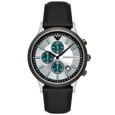 【2022年新作モデル】エンポリオアルマーニ腕時計/メンズ/AR11473/シルバーダイアル/レナート/ブラックレザーベルト -  【Armani-Side】