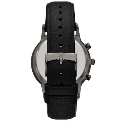 【2022年新作モデル】エンポリオアルマーニ腕時計/メンズ/AR11473/シルバーダイアル/レナート/ブラックレザーベルト -  【Armani-Side】