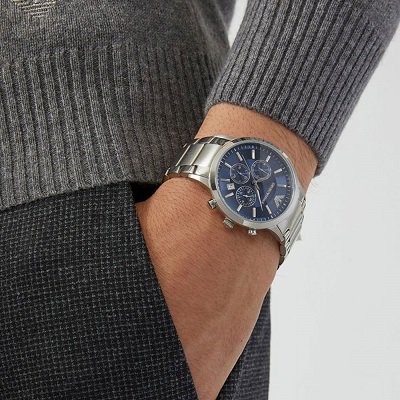 国産品 エンポリオアルマーニ腕時計AR2448/ブルーダイアル/クラシック ...