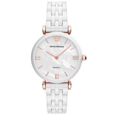 エンポリオアルマーニ新品レディース腕時計クォーツ白セラミック クリスタル