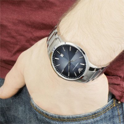 エンポリオアルマーニ腕時計/メンズ/AR2472/ネイビーダイアル/クラシック/アップライトバーインデックス - 【Armani-Side】