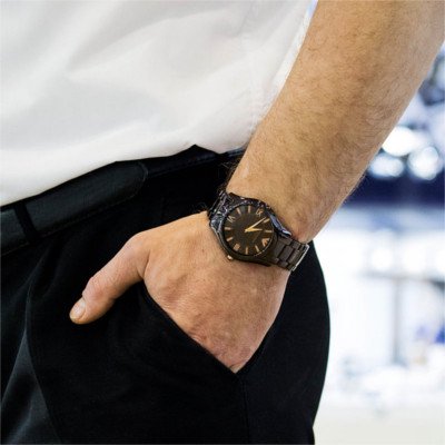 エンポリオアルマーニ腕時計/メンズ/AR1444/ブラウンダイアル/セラミカ 