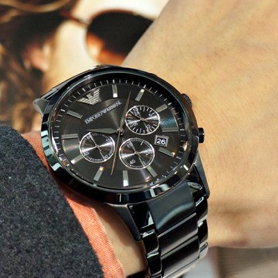 エンポリオアルマーニ腕時計/メンズ/AR2453/ブラックダイアル/クラシック/クロノグラフ/バーインデックス - 【Armani-Side】