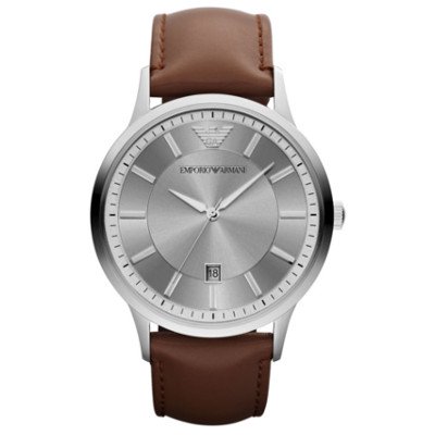 エンポリオアルマーニ メンズ腕時計 ローズ ブラウン革ベルト AR5995 新品バター濃いめ