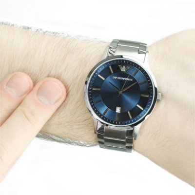 エンポリオアルマーニ腕時計/メンズ/AR2477/ブルーダイアル/クラシック/アップライトバーインデックス - 【Armani-Side】