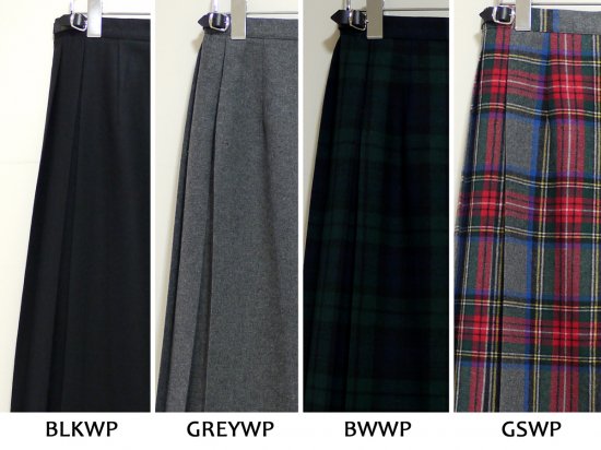 ウーステッドウールO'NEIL OF DUBLIN【新品タグ付】Wワイドベルトキルトラップスカート