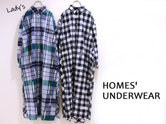 HOMES' UNDERWEAR/バックティアード シャツワンピース (700080957 ...