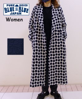 BLUE BLUE JAPAN ロービングウール タタキショールカラーロングコート (700083299)