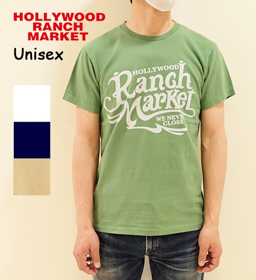 HOLLYWOOD RANCH MARKET オールドスクエアロゴ Tシャツ