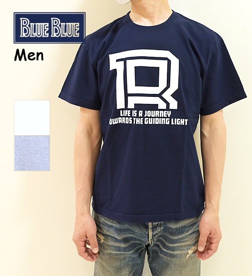 BLUE BLUE Bロゴ アメリカンラバープリント Tシャツ (700087178